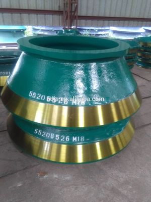 HP400 HP500 Κωνικό Συσσωρευτή Τμήματα φθοράς Mn18Cr2 Μανδύα και σκελετό σκελετή για τη διαδικασία σφυρηλάτησης